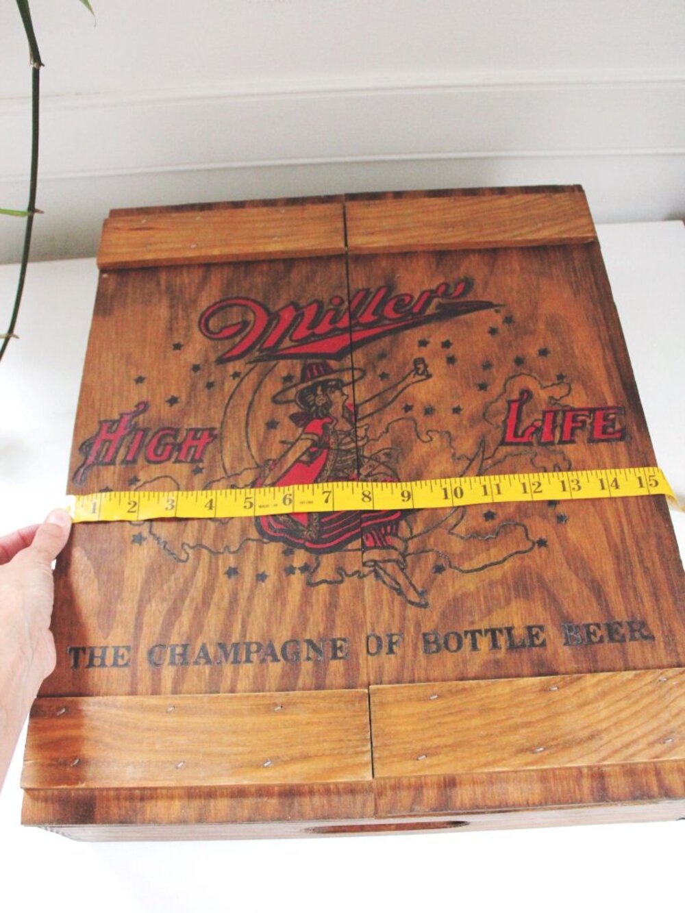 Vintage Miller High Life Wooden Cabinet Wall Hanging Crate Box Storage - Picture 7 of 10